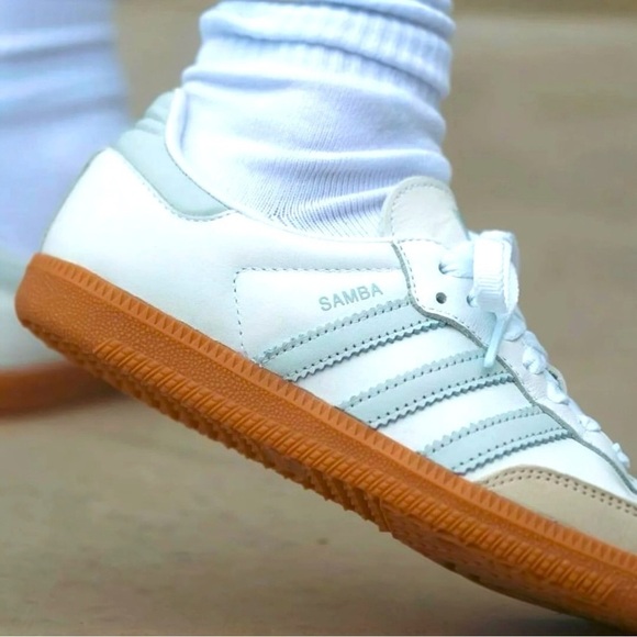 Adidas OG Samba Cloud White / Halo Blue / Off white Women’s Sneakers size 6.5 - Picture 4 of 16